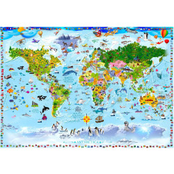 Sisustustarra Artgeist World Map for Kids, 315x441cm