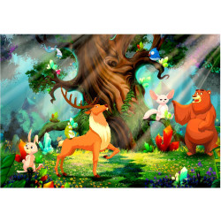 Sisustustarra Artgeist Bear and Friends, 105x147cm