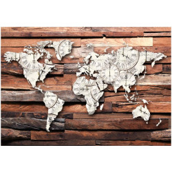Sisustustarra Artgeist Map On Wood, 280x392cm
