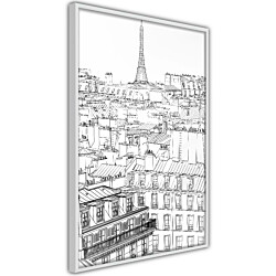 Juliste Artgeist Sketch of Paris, kullanvärinen kehys, 60x40cm