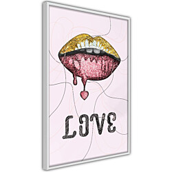 Juliste Artgeist Liquid Lips, musta kehys, 45x30cm