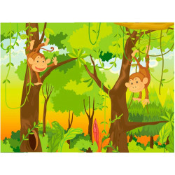 Kuvatapetti Artgeist jungle - monkeys, 231x300cm, vihreä