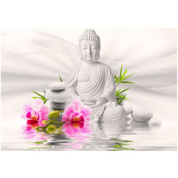 Kuvatapetti Artgeist Buddha and Orchids, 105x150cm