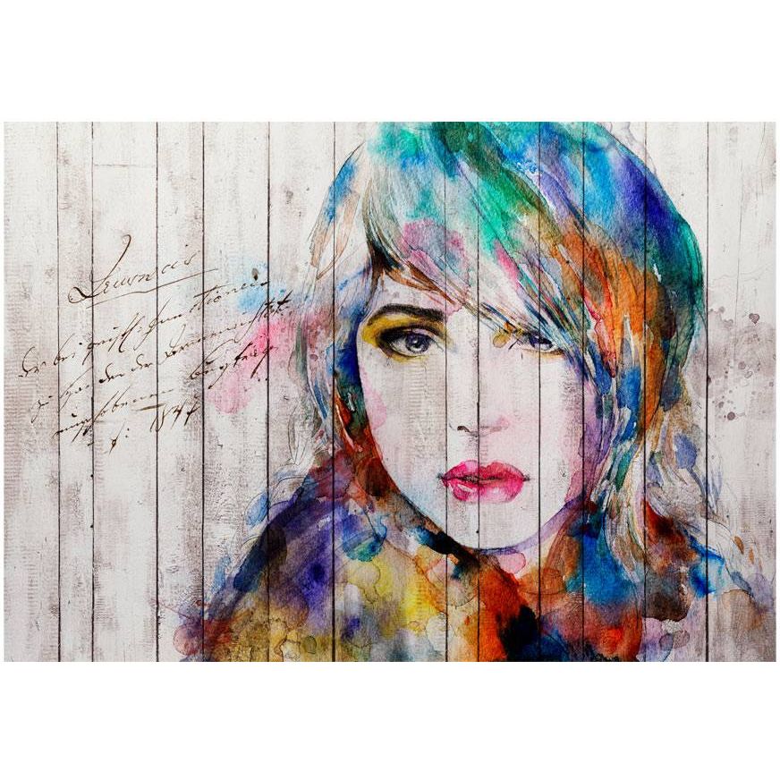 Kuvatapetti Artgeist Wooden Portrait, 140x200cm, monivärinen
