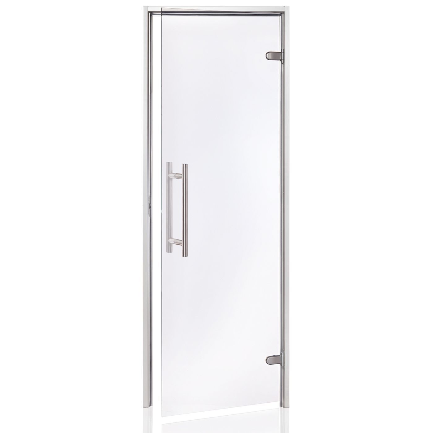 Höyrysaunan ovi Andres Glass Light Premium, alumiinikarmi, 8x19, kirkas lasi