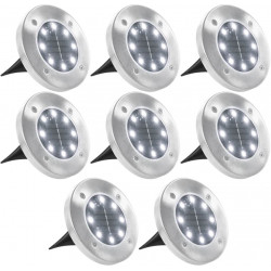 Aurinkoenergia maavalaisimet 8 kpl led valkoinen
