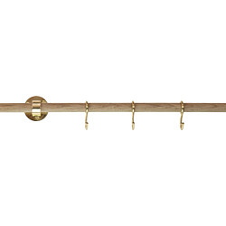 Keittiötelineen jatkotanko Beslag Design Aveny, 600 mm, tammi/kiiltävä messinki