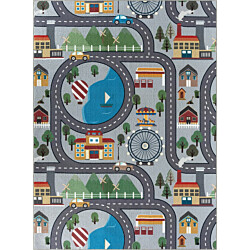 Matto Benina Play Road 120x160cm harmaa