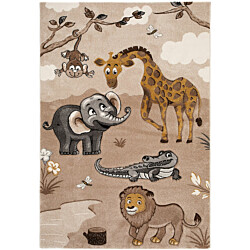 Matto Benina Atlas Zoo 120x170cm ruskea