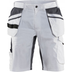Maalarin shortsit Blåkläder 1099, stretch, valkoinen/tummanharmaa, koko C54