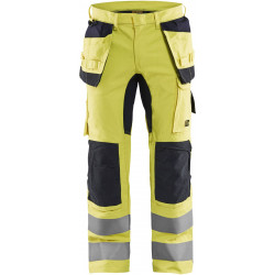 Riipputaskuhousut Blåkläder Multinorm 1587, luontainen palosuojaus, huomiokeltainen/mariininsininen, koko C58