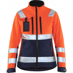 Naisten softshell-takki Blåkläder 4902 Highvis, huomio-oranssi/sininen, koko XXL