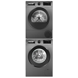Pesukone ja kuivausrumpu Bosch WGG244RFSN-WQG245DXSN Serie 6, 119.6cm, 9kg, 1400rpm, teräs