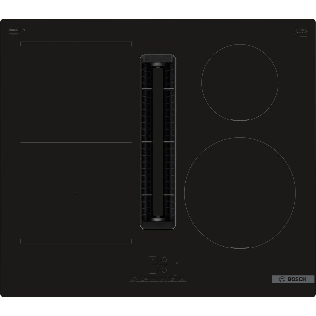 Induktiotaso liesituulettimella Bosch Serie 4 PVS611B16E 60cm