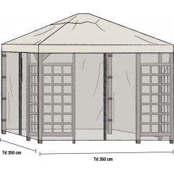 Hyttysverkko Hov 3.5x3.5m, 2kpl, harmaa