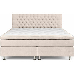 Sänkypaketti Drömvik Celine Kova lateksipatja 210x210cm sametti beige/kromi