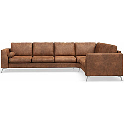 Kulmasohva Scandinavian Choice Ocean Lyx 4 ist oikea nahka ruskea/kromi