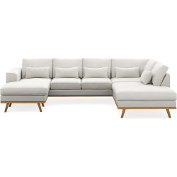 U-sohva Copenhagen 5 ist oikea pellavanbeige