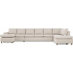 U-sohva Scandinavian Choice Crazy XXL 6 ist oikea korkeat pyöreät jalat beige/tammi