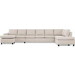 U-sohva Scandinavian Choice Crazy XXL 6 ist oikea korkeat pyöreät jalat beige/musta
