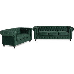 Sohvaryhmä Chesterfield Lyx 5 ist vihreä