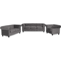 Sohvaryhmä Chesterfield Lyx 6 ist harmaa