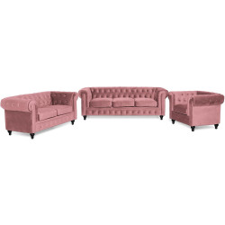 Sohvaryhmä Chesterfield Lyx 6 ist vaaleanpunainen