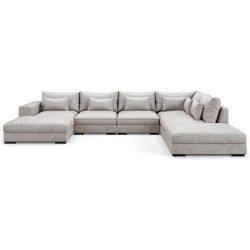 U-Moduulisohva Bloomington Dubai 6 ist sametti beige/harmaa oikea