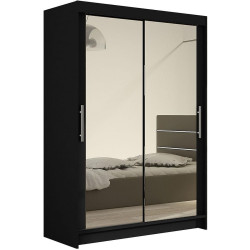 Liukuovivaatekaappi Estella liukuovet musta, 120cm