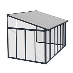 Viherhuone Palram-Canopia SanRemo Veranda, 12.8m², 3x4.25ft, harmaa