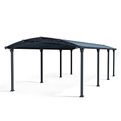 Autokatos Palram-Canopia Arcadia, 28m², kahdelle autolle, metalli, tummanharmaa/harmaa