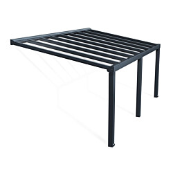 Terassikatos Palram-Canopia Stockholm Premium, 3.4x5.9m, harmaa/kirkas