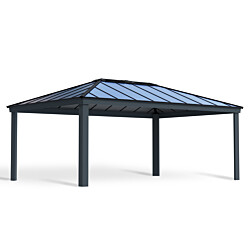 Autokatos Palram-Canopia Colorado, 19.5m², kahdelle ajoneuvolle, metalli, tummanharmaa/harmaa