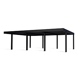 Autokatos Palram-Canopia Oslo, 53.7m², kolmelle autolle, metalli, musta