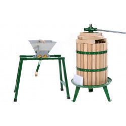 Murskain CiderMill CM2, käsikäyttöinen, jaloilla + Mehupuristin 18l