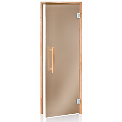 Saunan lasiovi Andres Glass Comfort 7x19, pronssi lasi, leppäkarmi