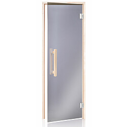 Saunan lasiovi Andres Glass Comfort 8x19, harmaa lasi, haapakarmi