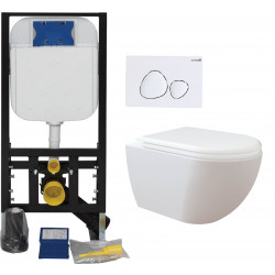 Seinä WC-istuinpaketti Creavit Free Rimless, täydellinen toimitus