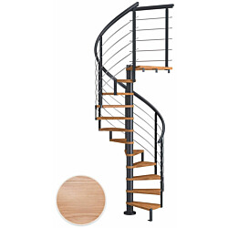 Kierreportaat Dolle Montreal, Design-kaide, multiplex-tammi, antrasiitti, Ø120cm, 13 askelmaa