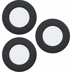 Alasvalosarja 3 x Eglo Fueva 6-z LED RGB/CCT Ø8.6cm IP44 musta