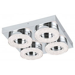 LED-katto-/seinävalaisin Eglo Fradelo, 280x280mm, 4-osainen, kromi, kristalli 95664
