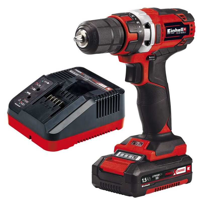 Akkuporakone Einhell TC-CD 18/35, 18V, 1.5Ah akulla