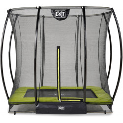 Maatrampoliini Exit Silhouette Ground, 153x214cm, lime, sis. turvaverkko