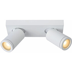 Kylpyhuoneen kattospottivalaisin Lucide Taylor, himmennettävä, 2xGU10 5W 2200K/3000K, IP44, valkoinen