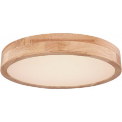 LED-kattovalaisin Globo Rainer, 24W, Ø40cm, puu