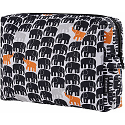 Toilettilaukku Finlayson Elefantti Vapaa Mini 28x20cm, musta/harmaa/oranssi