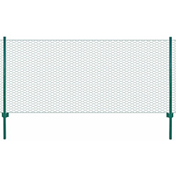 Verkkoaita tolpilla, teräs, 25x0.5m, silmäkoko 13mm, vihreä
