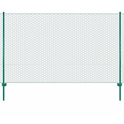Verkkoaita tolpilla, teräs, 25x2m, silmäkoko 13mm, vihreä