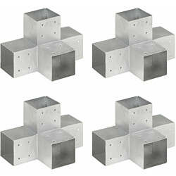 Tolppaliittimet 4kpl, X-muoto, galvanoitu metalli, 101x101mm