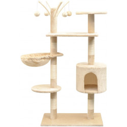 Kissan raapimispuu, sisal-pylväillä, 1 pesällä, 125cm, beige